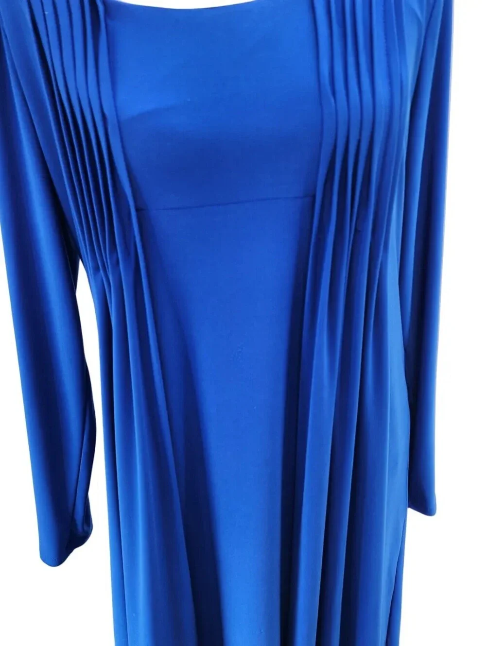 Antthony Studio Royal Blue Pleated Overlay Midi Dress XL